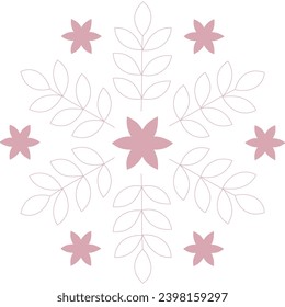 Rosa de copo de nieve con fondo transparente