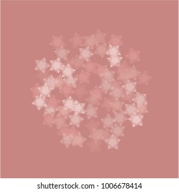 Snowflake pink which consists of isolated elements. Stylish, consist of beautiful elements in snowflake pink. Can be used as print, wallpaper, cards, poster, logo, background