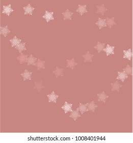 Snowflake pink which consists of isolated elements. Stylish, consist of beautiful elements in snowflake pink. Can be used as print, wallpaper, cards, poster, logo, background