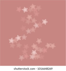 Snowflake pink which consists of isolated elements. Stylish, consist of beautiful elements in snowflake pink. Can be used as print, wallpaper, cards, poster, logo, background