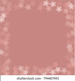 Snowflake pink which consists of isolated elements. Stylish, consist of beautiful elements in snowflake pink. Can be used as print, wallpaper, cards, poster, logo, background