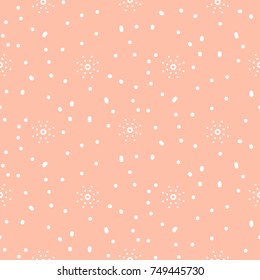 Snowflake pink and white winter seamless vector pattern. Holiday celebration gift paper or background.