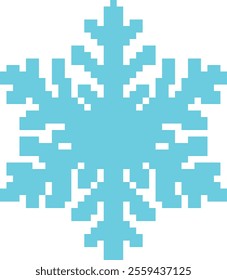 Snowflake in pixel art.Eps 10 Illustration