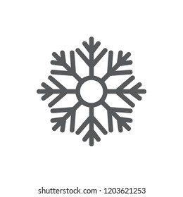 Snowflake pixel perfect icon with editable stroke - winter seasonal element of frozen water isolated on white background. Black outline transparent pictogram of snow flake.