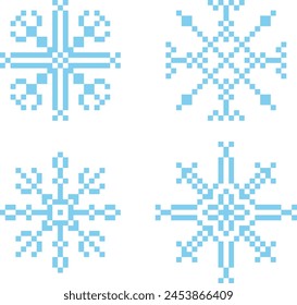 Imagen o Clipart de Vector de píxeles de copo de nieve para el fondo o el proyecto
