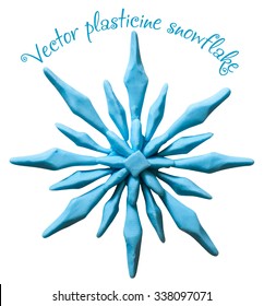 Snowflake from plasticine. Vector illustration.