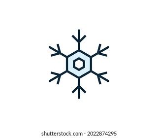 Icono de línea premium Snowflake. Pictograma sencillo de alta calidad. Iconos modernos de estilo de contorno. Ilustración vectorial de trazo sobre un fondo blanco. 