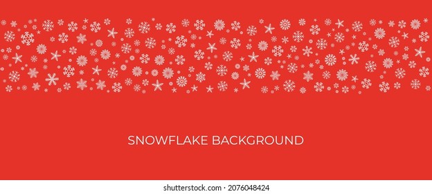 Snowflake red background. Winter decoration