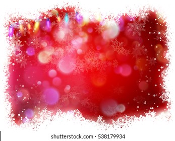 Snowflake with Red Christmas background. EPS 10 vector file included