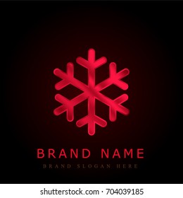Snowflake red chromium metallic logo