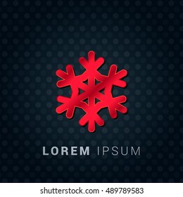 Snowflake Red chromium precious metallic 3D Icon / Logo Design