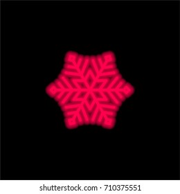Snowflake red glowing neon ui ux icon. Glowing sign logo vector