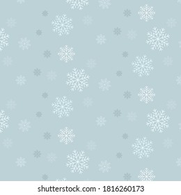 Snowflake repeating pattern for printing on cards, fabric, paper, posters