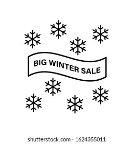 Snowflake ribbon icon. Simple line, outline vector elements of winter sale icons for ui and ux, website or mobile application