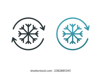 Icono de rotación de copo de nieve. Vector de ilustración