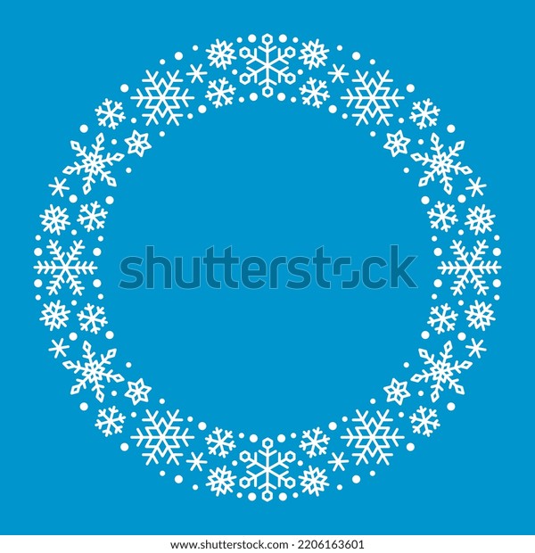 Snowflake Round Frame Vector Illustration Stock Vector (Royalty Free ...