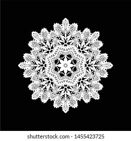 Snowflake - round ornament, design element, vector