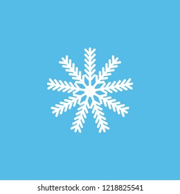 Snowflake Rounded Vector Graphic Illustration Sign Symbol Design.white,blue.