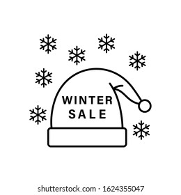 Snowflake Santa hat icon. Simple line, outline vector elements of winter sale icons for ui and ux, website or mobile application