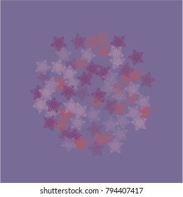 Snowflake scene which consists of isolated elements. Stylish, consist of beautiful elements in snowflake scene. Can be used as print, wallpaper, cards, poster, logo, background