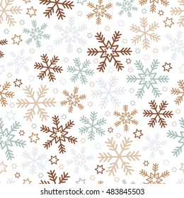 Snowflake Seamless Pattern Stock Vector (Royalty Free) 483845503 ...