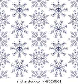 Snowflake seamless pattern
