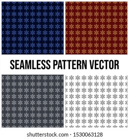Snowflake seamless pattern with 4 color palette. Abstract wallpaper for wrapping decoration