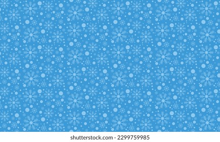  Snowflake seamless pattern, blue background with christmas snowflake