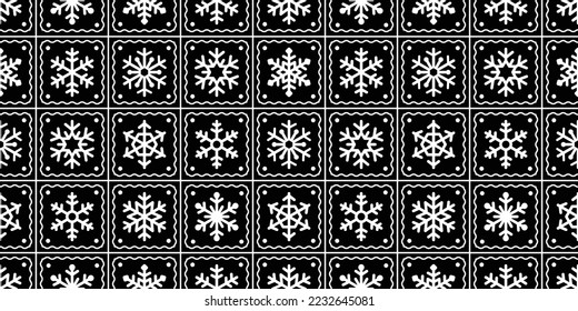 Snowflake seamless pattern Christmas checked vector snow Xmas Santa Claus scarf isolated cartoon gift wrapping paper repeat wallpaper tile background illustration doodle design