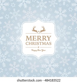 Snowflake Seamless Pattern with Christmas Decoration