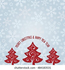 Snowflake Seamless Pattern with Christmas Decoration