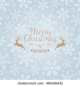 Snowflake Seamless Pattern with Christmas Greetings