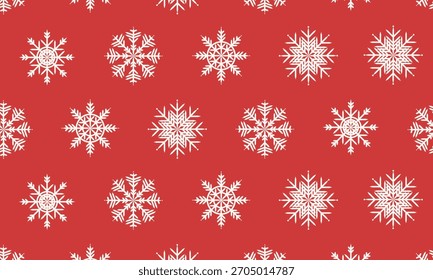 Patrón sin costuras de copo de nieve. Patrón de vacaciones de Navidades. Ilustración vectorial de nieve