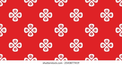snowflake seamless pattern christmas japanese flower guitar pick bass ukulele music vector cartoon doodle tile background scarf isolated gift wrapping paper repeat wallpaper illustration design