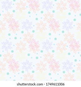 Patrón sin fisuras de copo de nieve. Navidad y concepto de año nuevo. Para tela, diseño de tela, papel pintado, envoltura de regalo. Todos los elementos no se recortan ni se ocultan bajo la máscara. 