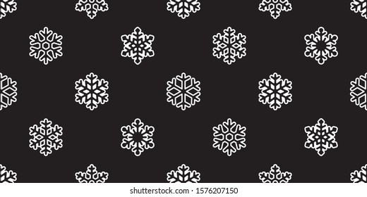 Snowflake seamless pattern Christmas vector snow Xmas Santa Claus scarf isolated tile background repeat wallpaper illustration gift wrapping paper line design