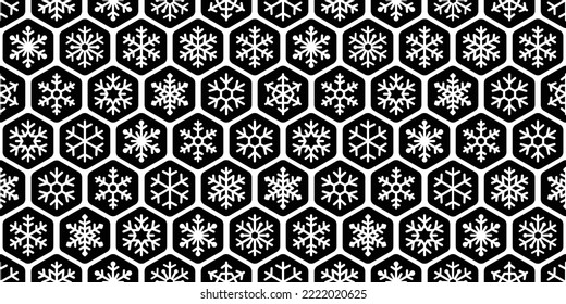 Snowflake seamless pattern Christmas vector snow Xmas Santa Claus scarf isolated hexagon honeycomb cartoon gift wrapping paper repeat wallpaper tile background illustration doodle design