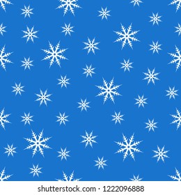 Snowflake seamless pattern. Christmas and winter background. Xmas print. Vector illustration.