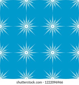 Snowflake seamless pattern. Christmas and winter background. Xmas print. Vector illustration.