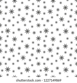 Snowflake seamless pattern. Christmas and winter background. Xmas print. Vector illustration.