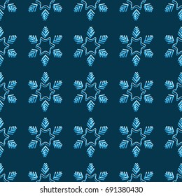 Snowflake seamless pattern. Fashion graphic background design. Modern stylish abstract texture. Colorful template for prints, textiles, wrapping, wallpaper, website etc. VECTOR illustration