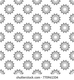 Snowflake seamless pattern. Fashion graphic background design. Modern stylish abstract texture. Monochrome template for prints, textiles, wrapping, wallpaper, website. Vector illustration
