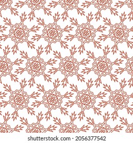 Schneeflocken nahtloses Muster, geometrisches Mandala-Symbol und endloses Muster, Vektorgrafik