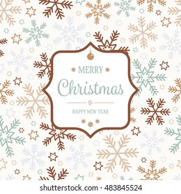 Snowflake Seamless Pattern with Greetings