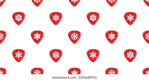 snowflake seamless pattern guitar pick christmas bass ukulele music vector cartoon doodle tile background scarf isolated gift wrapping paper repeat wallpaper illustration design