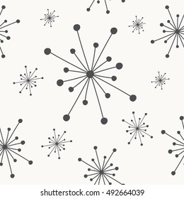 Snowflake Seamless Pattern. Hand Drawn.