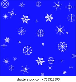 Snowflake seamless pattern isolated Christmas Vector illustration