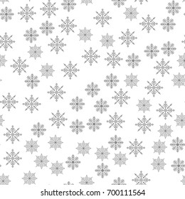 Snowflake seamless pattern Light Christmas background Vector illustration The theme of winter, new year, holiday