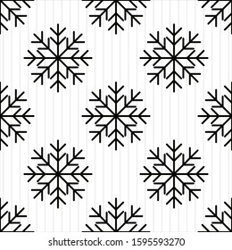 Snowflake seamless pattern Merry Christmas and Happy New Year winter holiday background decorative paper vector illustration. Festive textile xmas abstract wrapping greeting ornament. eps 10