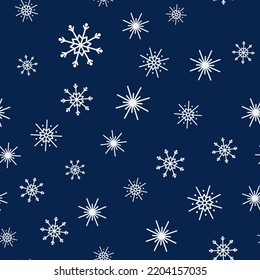 Snowflake seamless pattern. New Year Vector illustration.